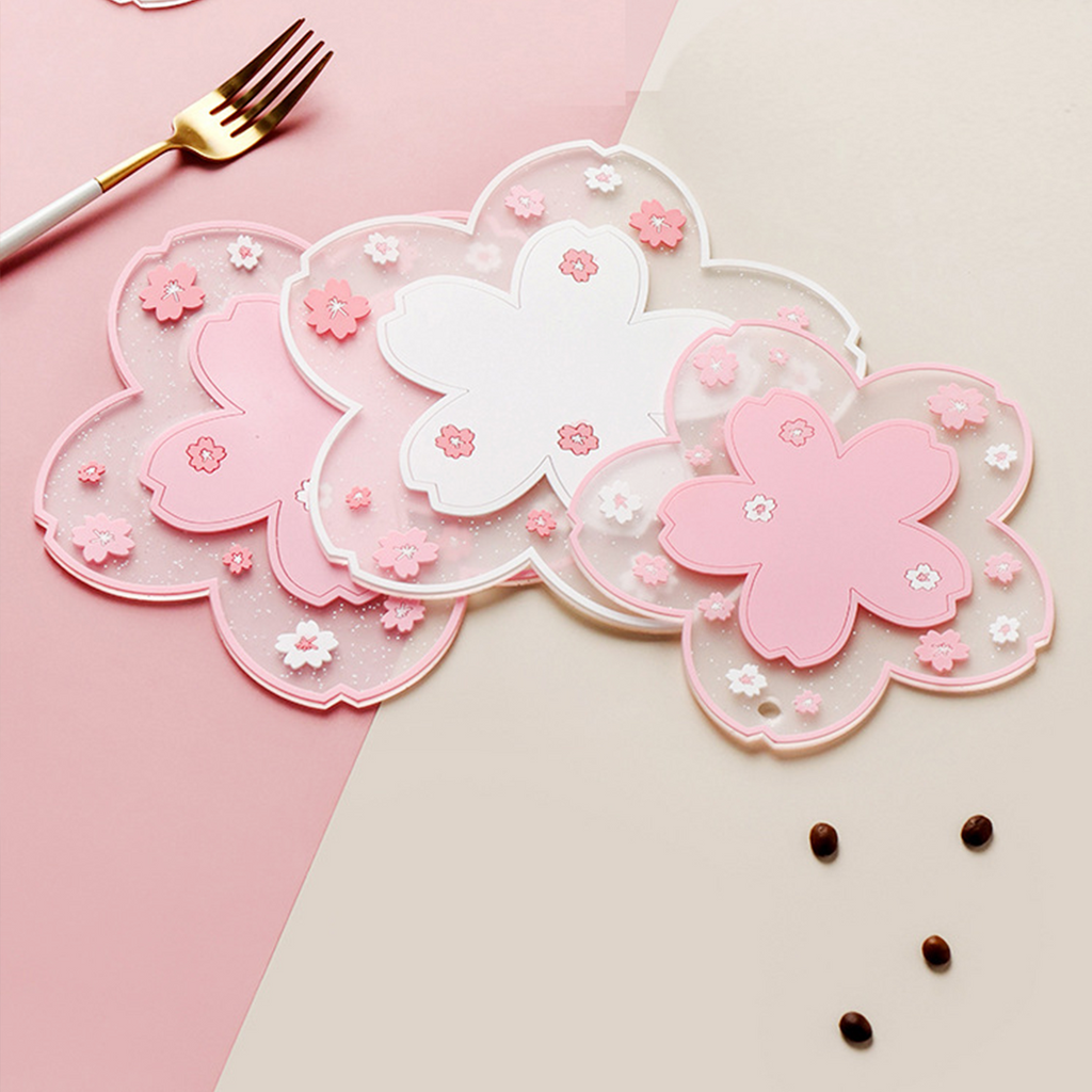 SAKUMI - Alas Tahan Panas Food Grade Sakura Coaster Tatakan