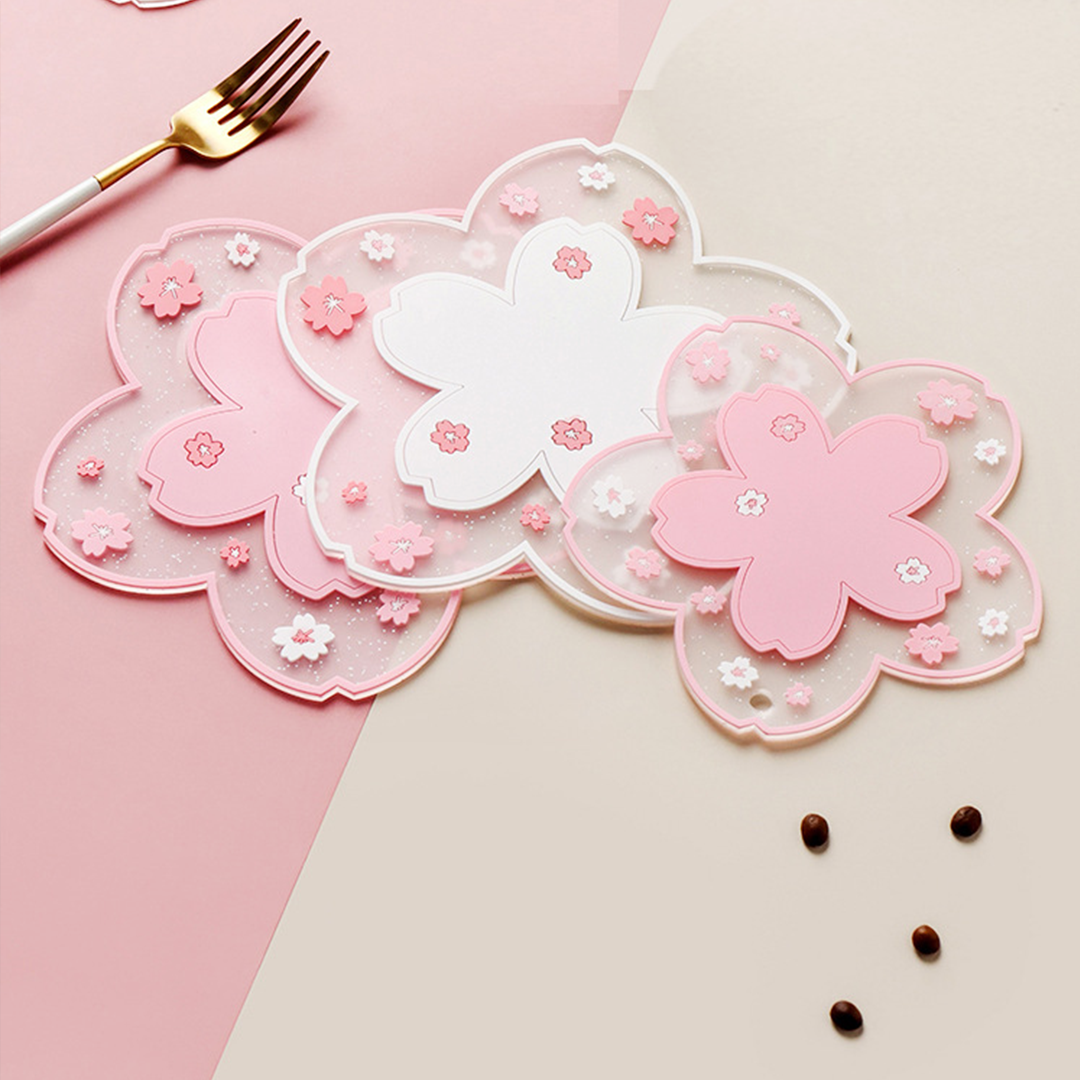 SAKUMI - Alas Tahan Panas Food Grade Sakura Coaster Tatakan