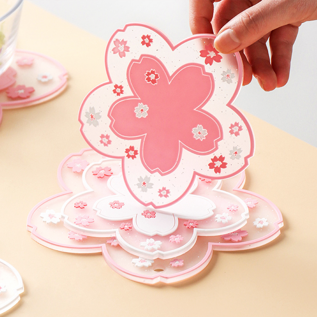 SAKUMI - Alas Tahan Panas Food Grade Sakura Coaster Tatakan