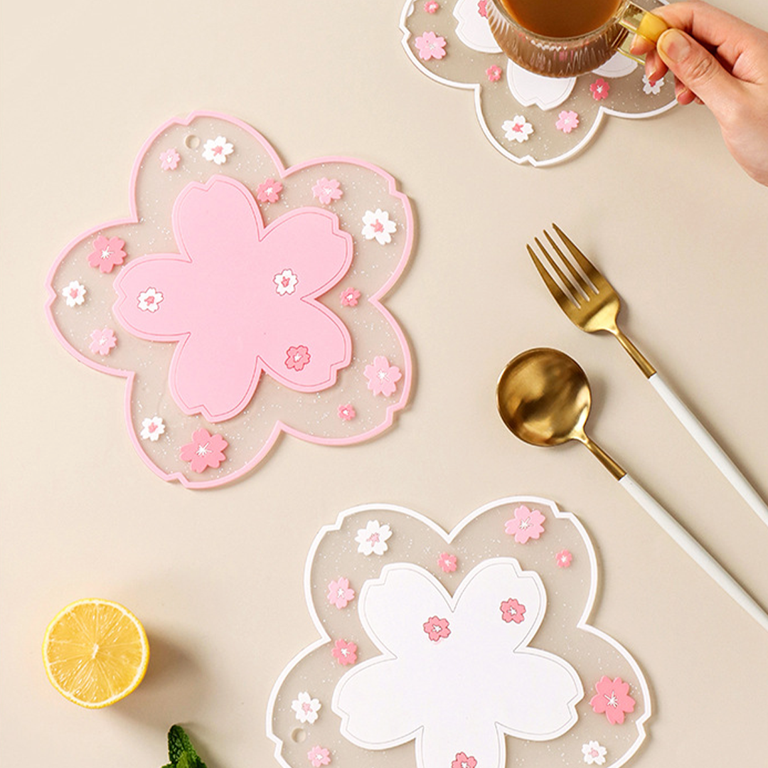 SAKUMI - Alas Tahan Panas Food Grade Sakura Coaster Tatakan
