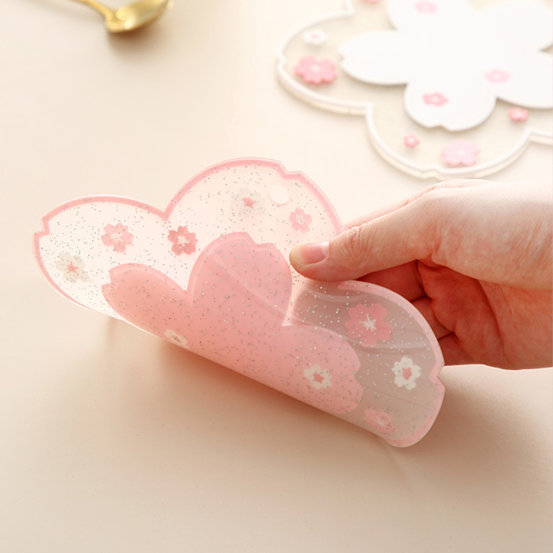 SAKUMI - Alas Tahan Panas Food Grade Sakura Coaster Tatakan
