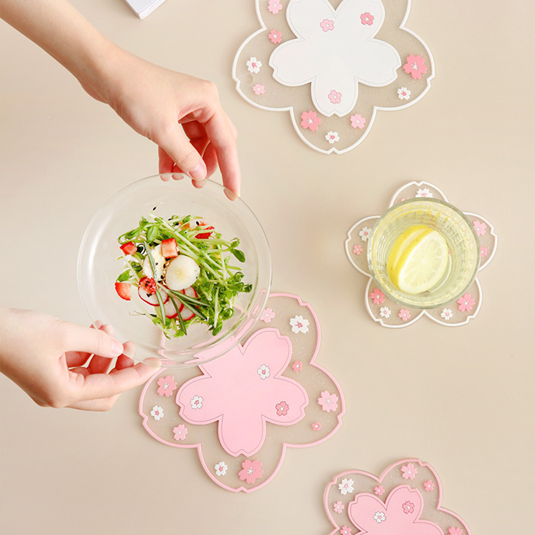 SAKUMI - Alas Tahan Panas Food Grade Sakura Coaster Tatakan