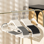 SHEDO isi 10pcs - Gantungan Baju Hanger Non-slip Putih Hitam Abu Anti Melorot Licin