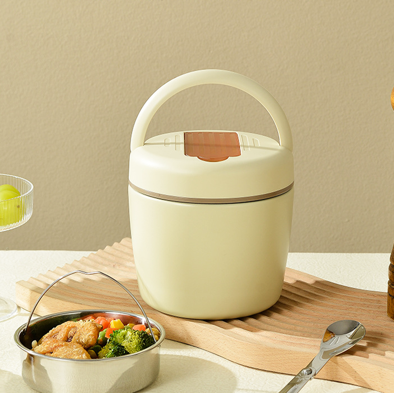 TATARUMA Shokuji - Lunch Box Bulat Tahan Panas 6 Jam Vacuum Insulated Round Kotak Makan 1L