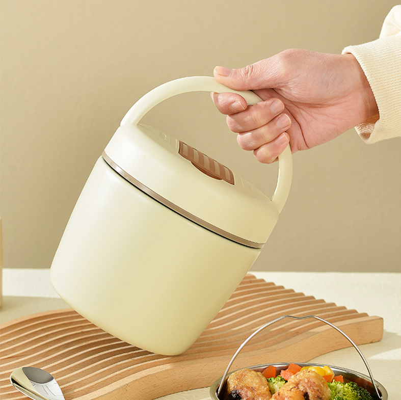 TATARUMA Shokuji - Lunch Box Bulat Tahan Panas 6 Jam Vacuum Insulated Round Kotak Makan 1L