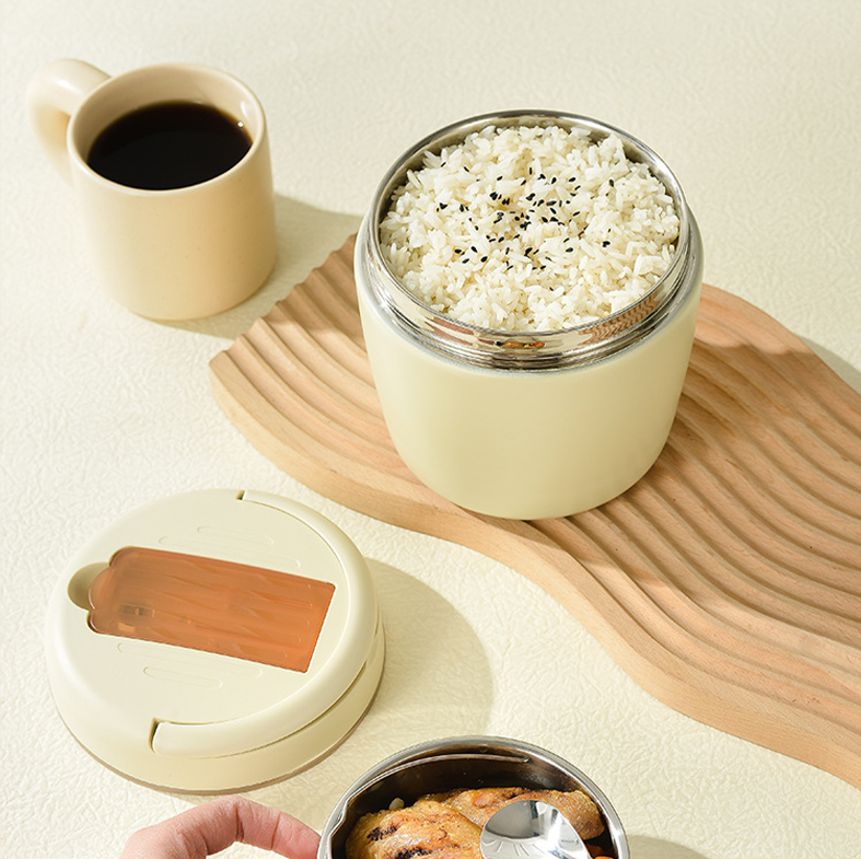 TATARUMA Shokuji - Lunch Box Bulat Tahan Panas 6 Jam Vacuum Insulated Round Kotak Makan 1L