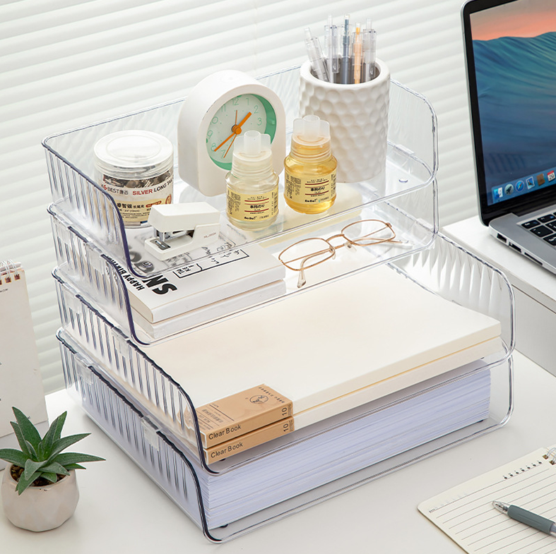 SHORUI - Stackable Storage Organizer 2 Tumpuk Tempat Dokumen Kertas Buku Alat Tulis Multifungsi Serbaguna