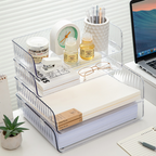 SHORUI - Stackable Storage Organizer 2 Tumpuk Tempat Dokumen Kertas Buku Alat Tulis Multifungsi Serbaguna