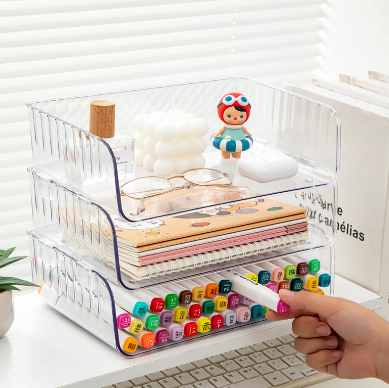 SHORUI - Stackable Storage Organizer 2 Tumpuk Tempat Dokumen Kertas Buku Alat Tulis Multifungsi Serbaguna