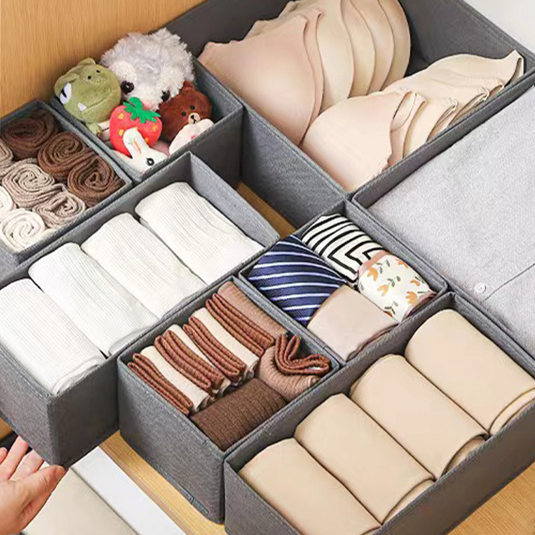 SKIBB - Clothes Storage Box set isi 6 Penyimpanan Baju/Pakaian/Dalaman Lipat Serbaguna