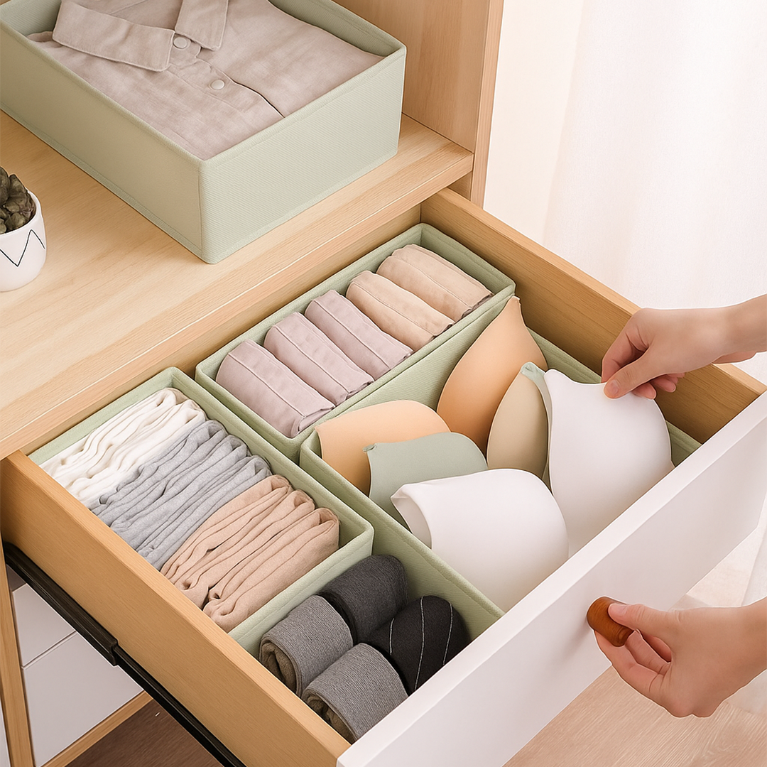 SKIBB - Clothes Storage Box set isi 6 Penyimpanan Baju/Pakaian/Dalaman Lipat Serbaguna