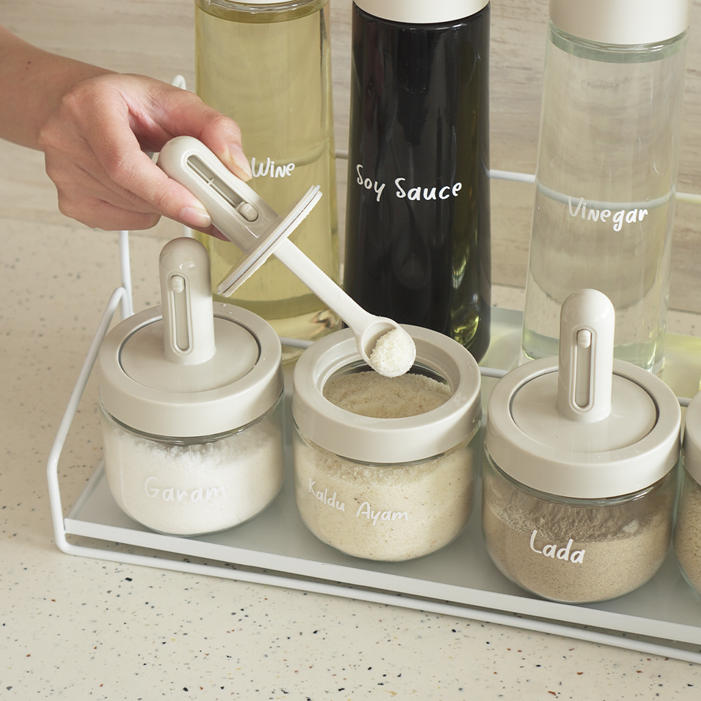 SOSOGU RACK - Rak Botol Mintak Bumbu Dapur 2 Tingkat Panjang Serbaguna Dapur Kamar Mandi Ruang Tamu