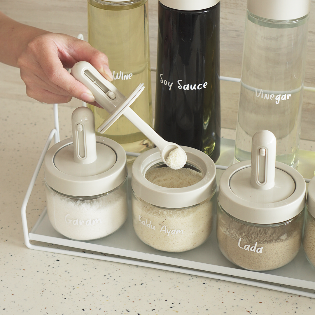 SOSOGU RACK - Rak Botol Mintak Bumbu Dapur 2 Tingkat Panjang Serbaguna Dapur Kamar Mandi Ruang Tamu