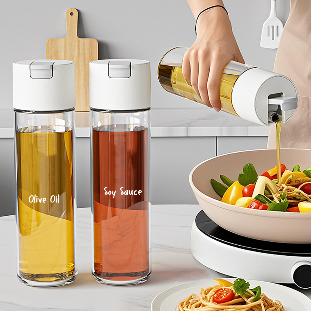 SOSOGU BUNDLE - Set 4 Botol Minyak dan 4 Botol Bumbu Bersendok dengan Rak Susun Tingkat Dapur Kitchen Rack Besi FREE STICKER