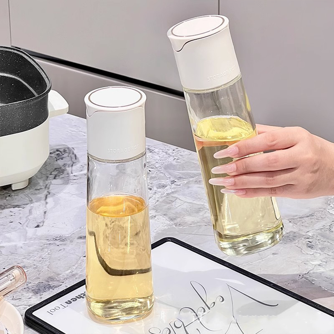 SOSOGU - Botol Minyak 500ml Oil Bottle Kaca Tutup Otomatis Food Grade Kecap Asin Wijen Sesame Storage Pot FREE STICKER