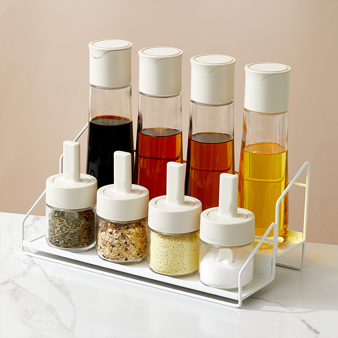 SOSOGU RACK - Rak Botol Mintak Bumbu Dapur 2 Tingkat Panjang Serbaguna Dapur Kamar Mandi Ruang Tamu