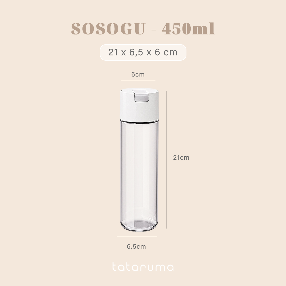 SOSOGU - Botol Minyak 500ml Oil Bottle Kaca Tutup Otomatis Food Grade Kecap Asin Wijen Sesame Storage Pot FREE STICKER