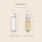 SOSOGU - Botol Minyak 500ml Oil Bottle Kaca Tutup Otomatis Food Grade Kecap Asin Wijen Sesame Storage Pot FREE STICKER