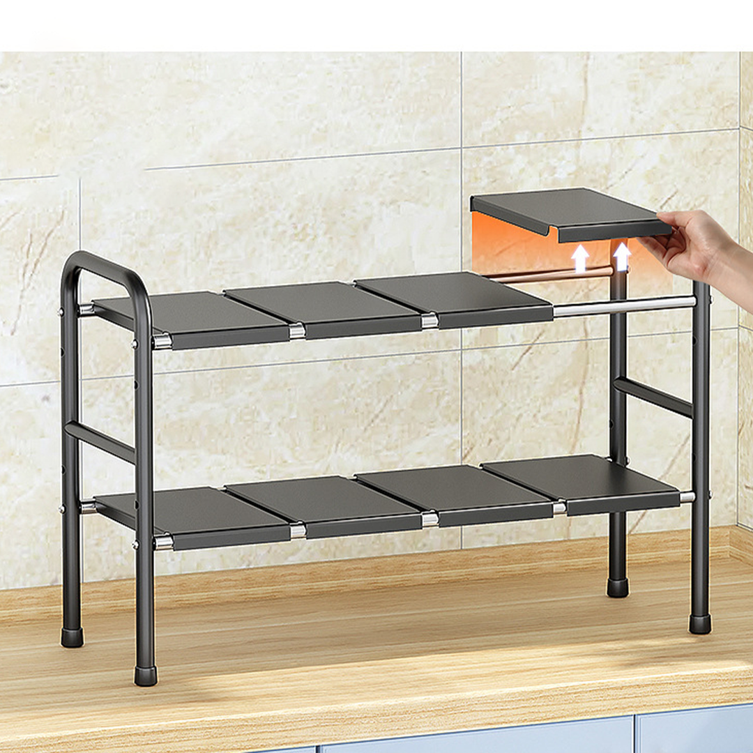 SUTAKU - Rak Tingkat Dapur Under Sink Customized Bebas Atur Papan Keranjang Adjustable Extendable Kitchen Rack