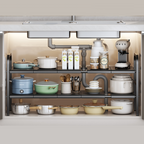 SUTAKU - Rak Tingkat Dapur Under Sink Customized Bebas Atur Papan Keranjang Adjustable Extendable Kitchen Rack