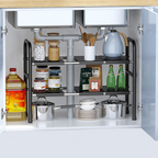 SUTAKU - Rak Tingkat Dapur Under Sink Customized Bebas Atur Papan Keranjang Adjustable Extendable Kitchen Rack