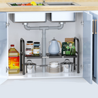 SUTAKU - Rak Tingkat Dapur Under Sink Customized Bebas Atur Papan Keranjang Adjustable Extendable Kitchen Rack