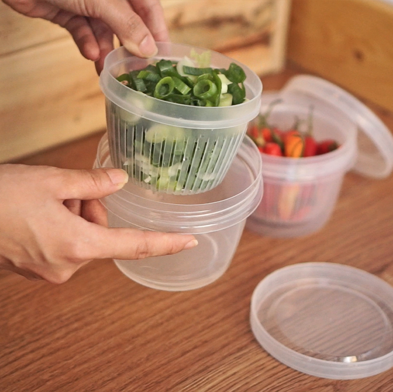 TAMA - Tempat Penyimpanan Makanan Bawang / Food Storage Kulkas Organizer Dengan Saringan SATUAN