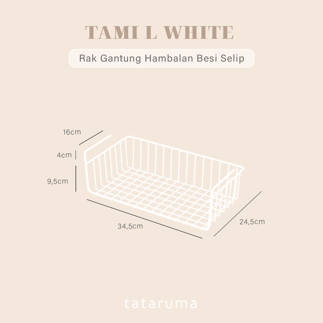 TAMI - Rak Gantung Hambalan Besi Selip Meja Dapur Lemari
