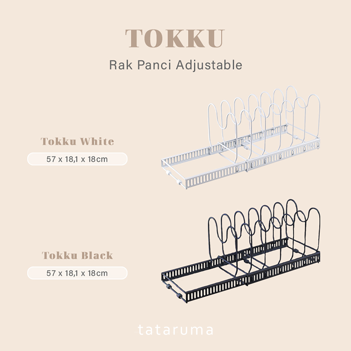 TOKKU - Rak Panci Dapur Adjustable Besi Multifungsi