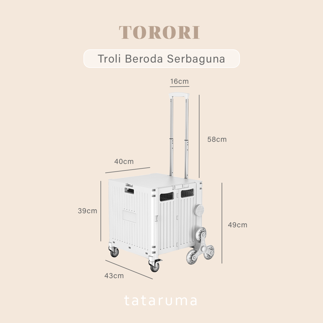 TORORI - Troli Keranjang Lipat Jumbo Belanja Naik Turun Tangga
