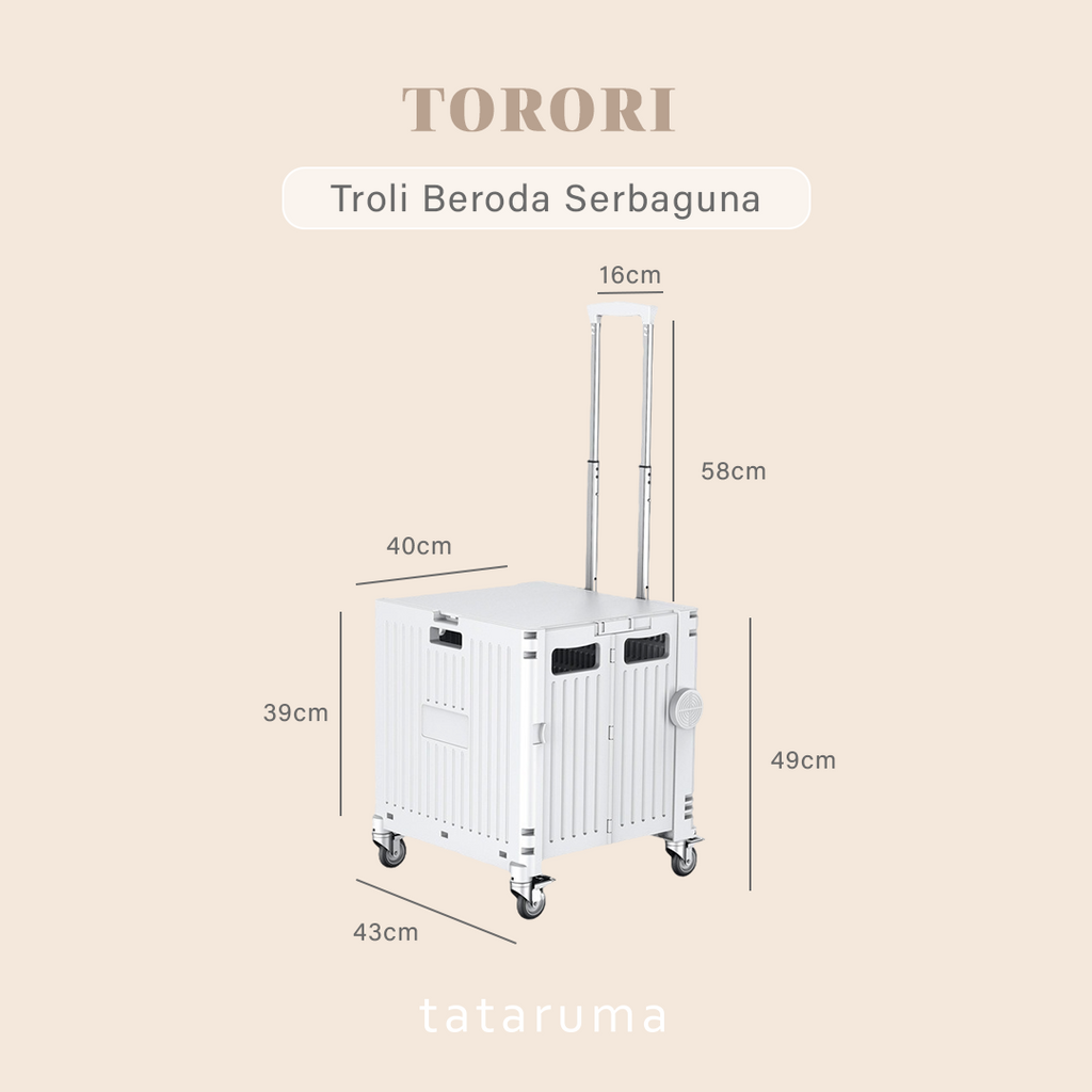 TORORI - Troli Keranjang Lipat Jumbo Belanja Naik Turun Tangga