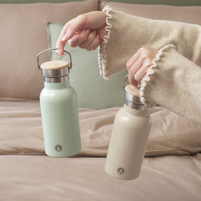 VANO - Tumbler Vacuum Insulated Bottle 350ml Tahan Panas Dingin dengan Handle