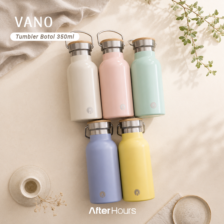 VANO - Tumbler Vacuum Insulated Bottle 350ml Tahan Panas Dingin dengan Handle