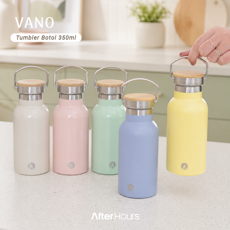VANO - Tumbler Vacuum Insulated Bottle 350ml Tahan Panas Dingin dengan Handle