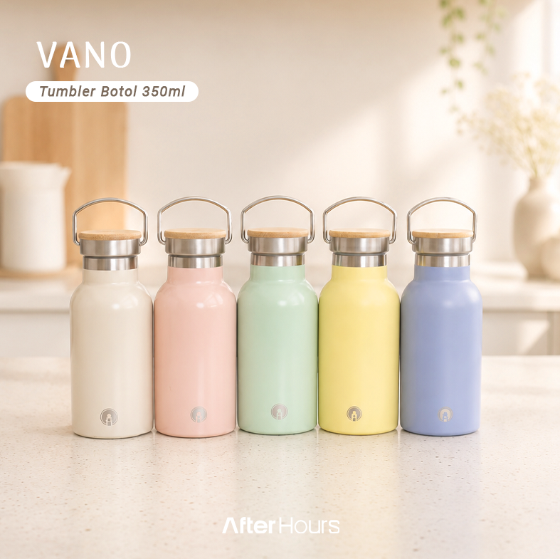 VANO - Tumbler Vacuum Insulated Bottle 350ml Tahan Panas Dingin dengan Handle