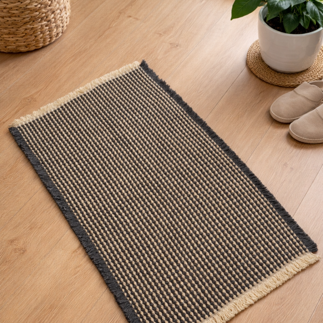 WAFEL - Keset Kamar Tassel Waffle Two Tone Anti Slip Penyerap Air