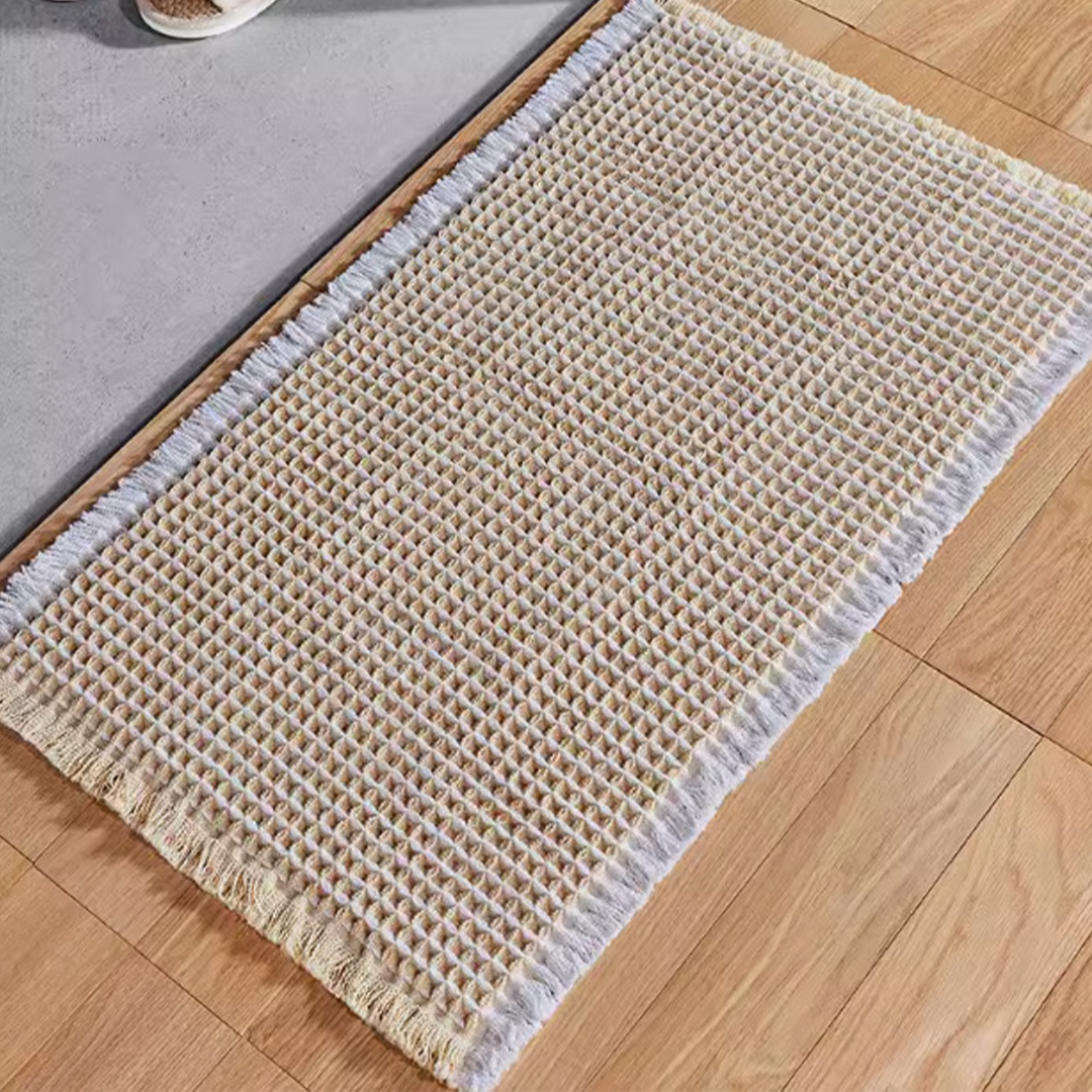 WAFEL - Keset Kamar Tassel Waffle Two Tone Anti Slip Penyerap Air