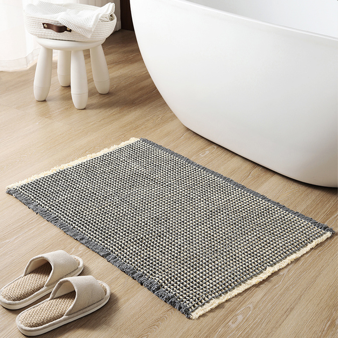 WAFEL - Keset Kamar Tassel Waffle Two Tone Anti Slip Penyerap Air