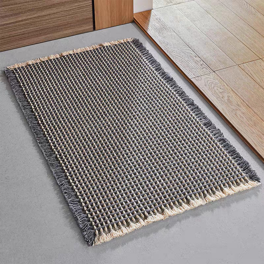 WAFEL - Keset Kamar Tassel Waffle Two Tone Anti Slip Penyerap Air