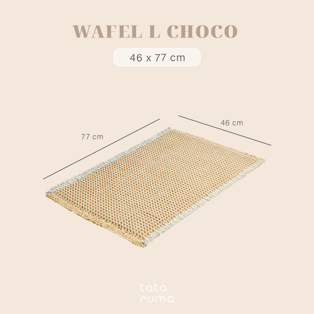 WAFEL - Keset Kamar Tassel Waffle Two Tone Anti Slip Penyerap Air