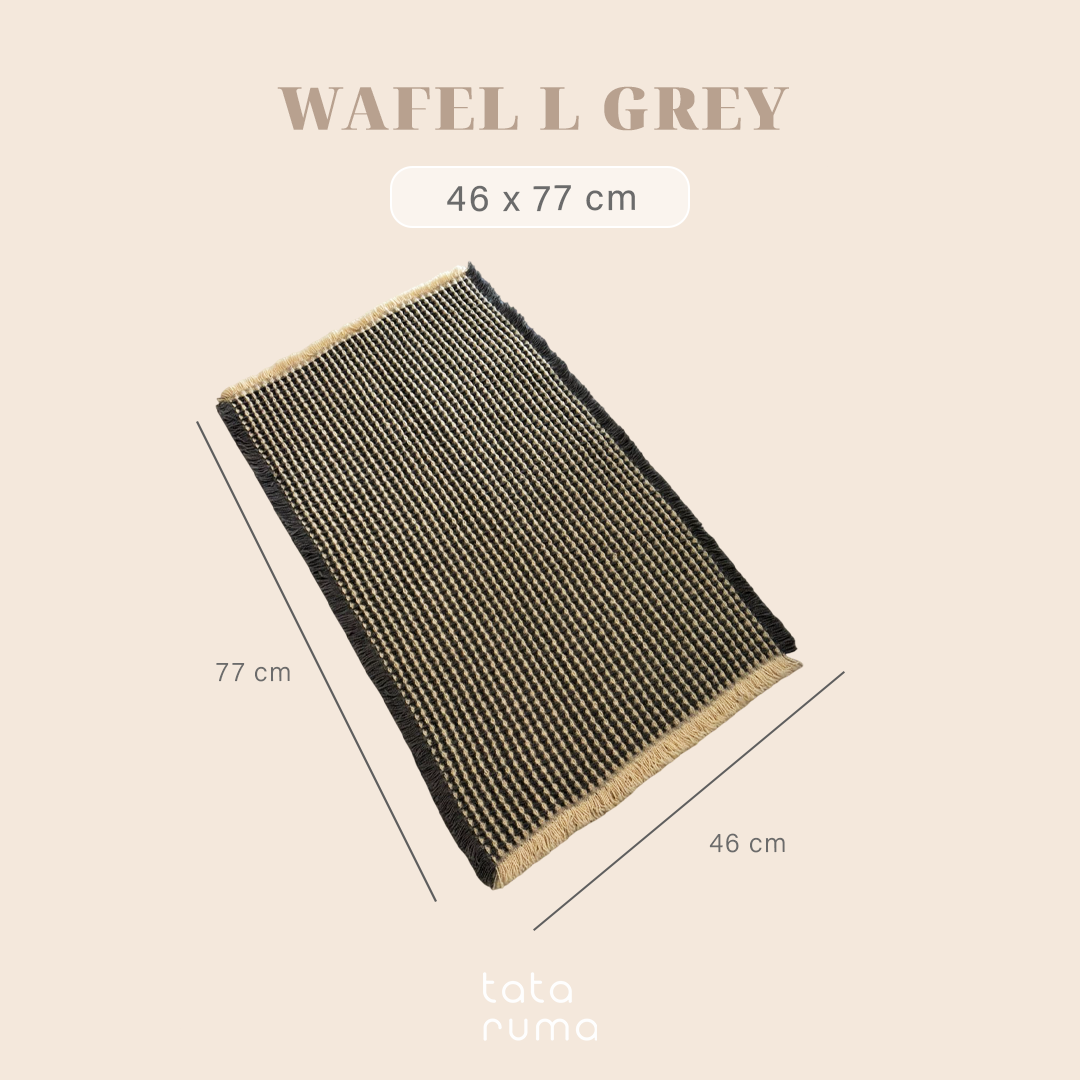 WAFEL - Keset Kamar Tassel Waffle Two Tone Anti Slip Penyerap Air