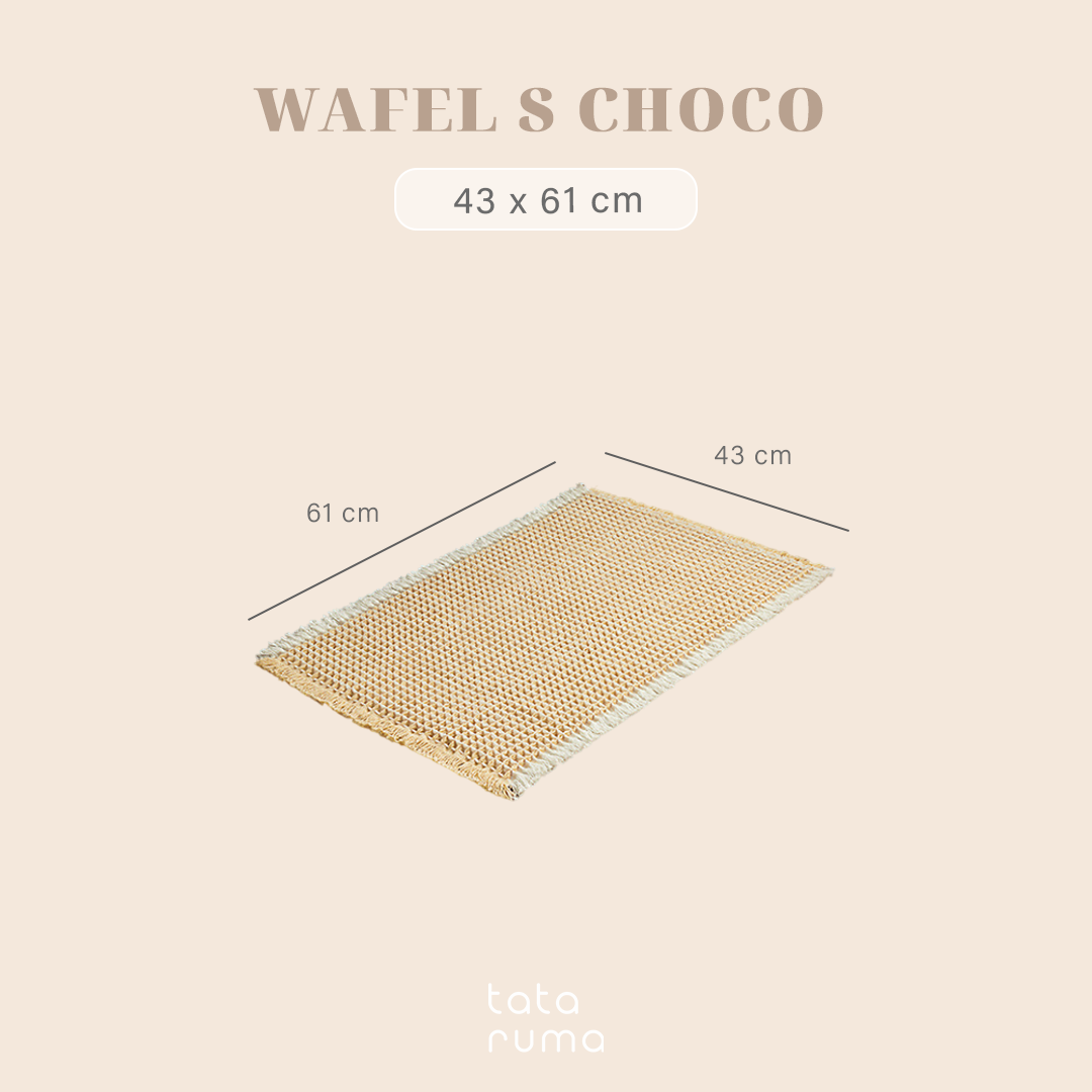 WAFEL - Keset Kamar Tassel Waffle Two Tone Anti Slip Penyerap Air