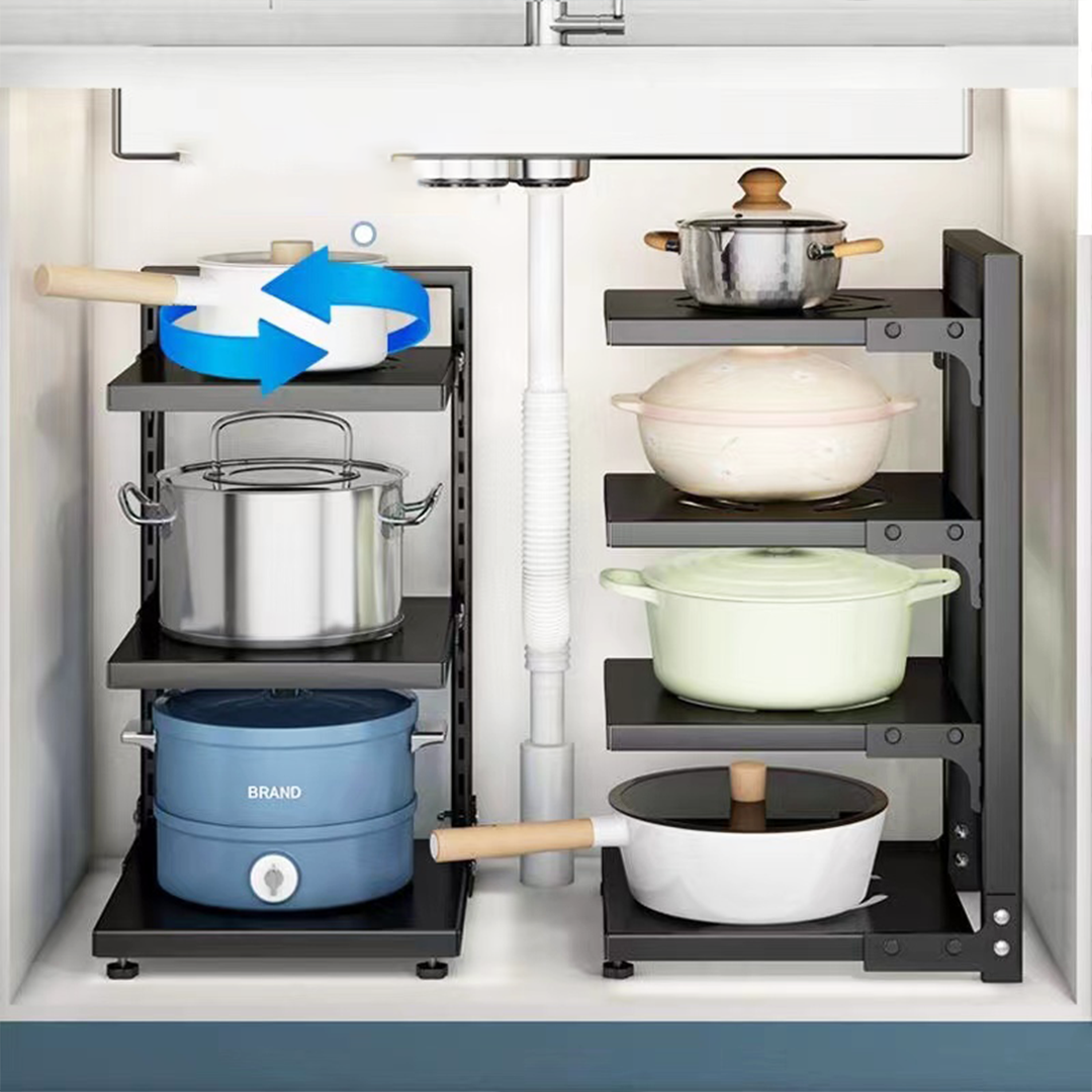 YAKKA  - Rak Dapur Bawah Kabinet Tempat Penyimpanan Panci Alat Dapur Tingkat Kitchen Rack Multilapis Susun