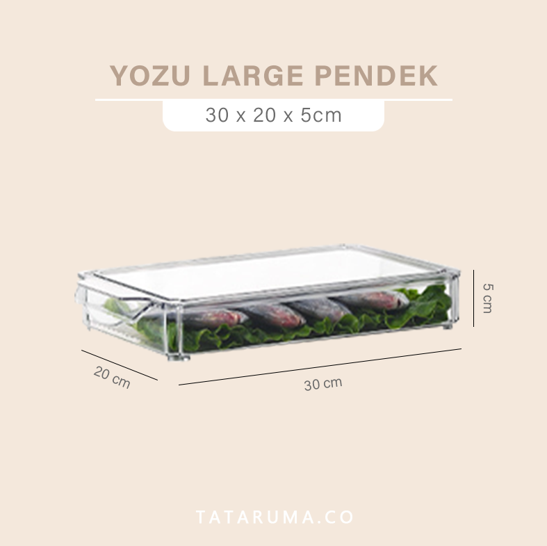 YOZU - Kotak Penyimpanan Kulkas / Organizer Kulkas Akrilik Transparan Dengan Tutup
