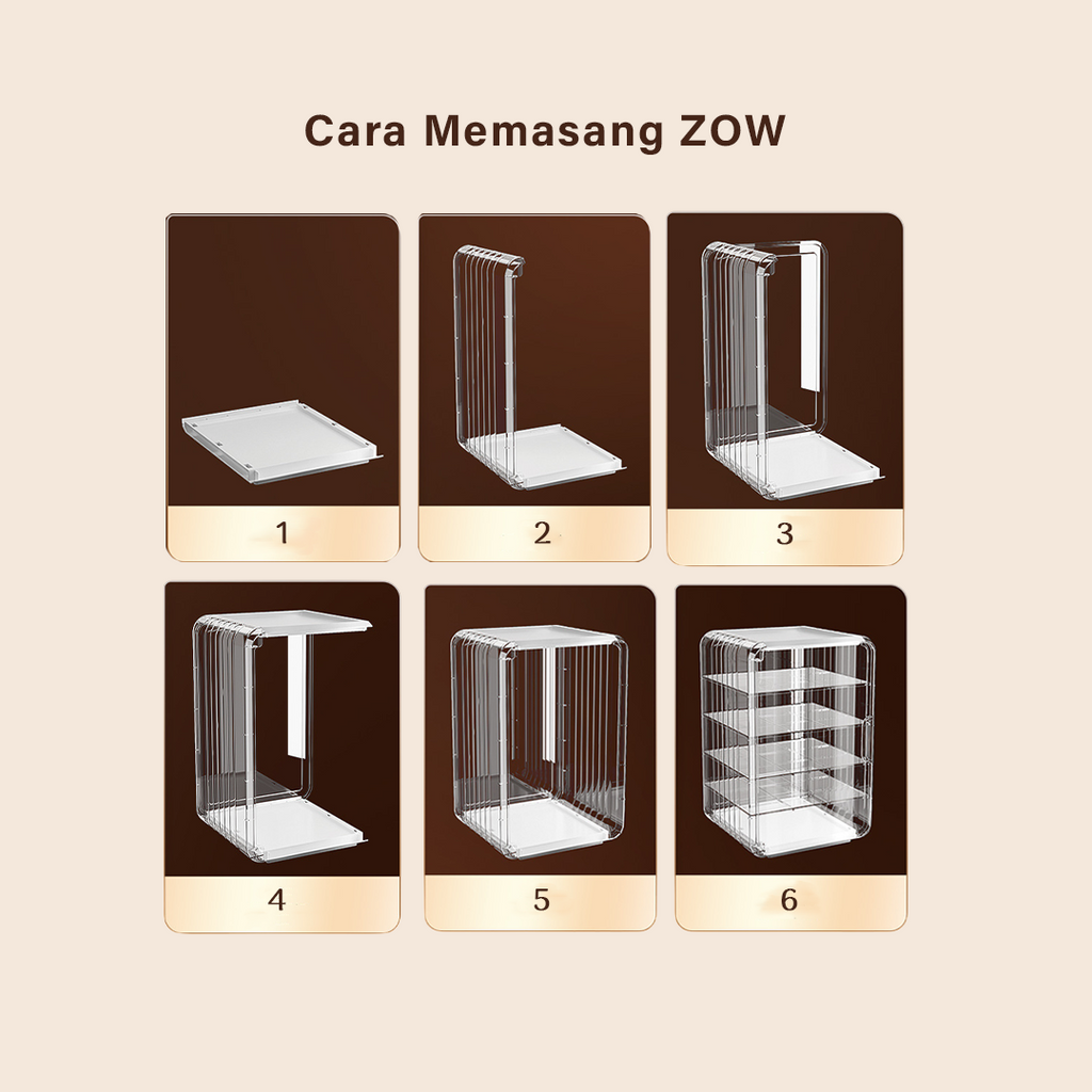 ZOW - Food Storage Tertutup Tempat Sayuran Lauk Tingkat Susun Bebas Debu Hemat Tempat