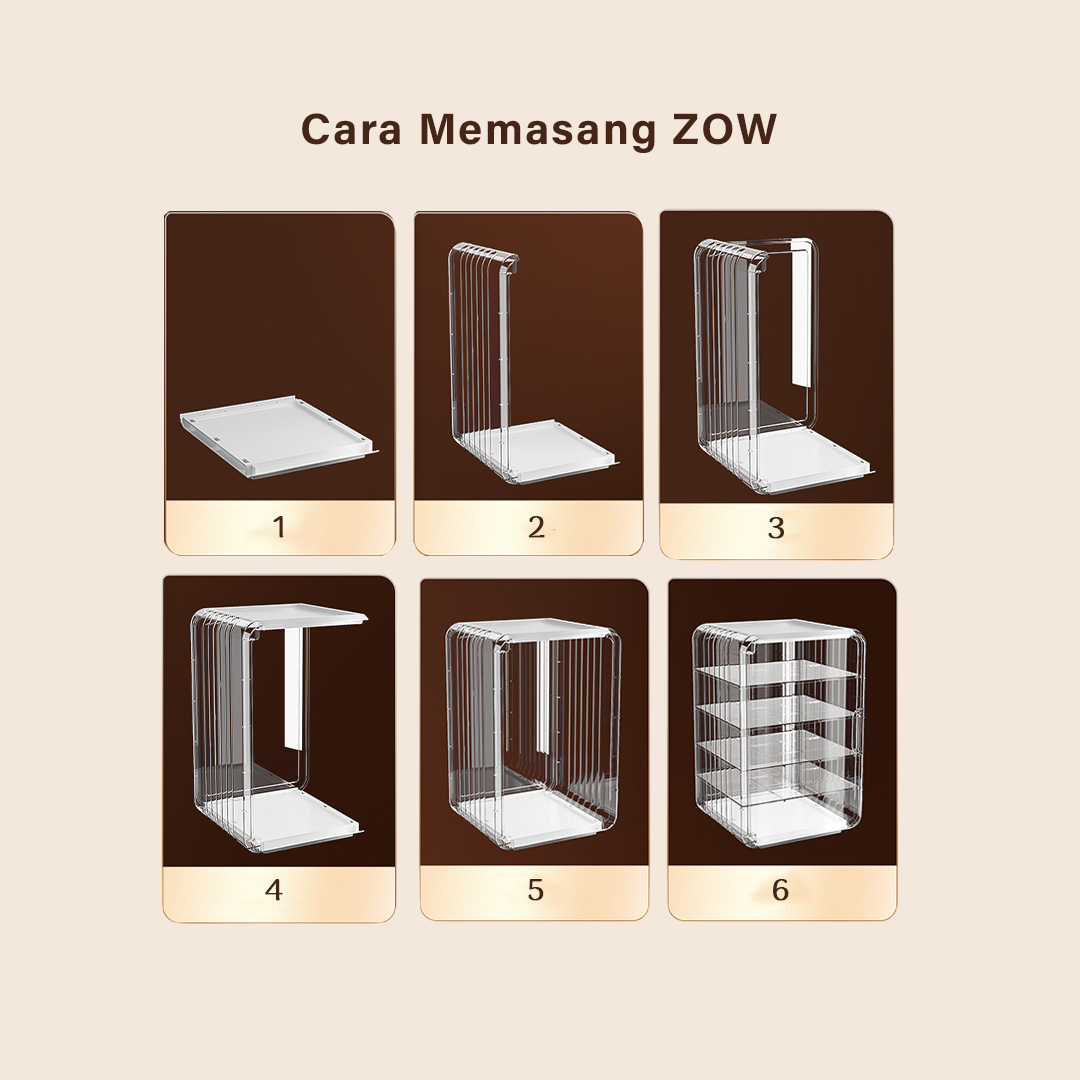 ZOW - Food Storage Tertutup Tempat Sayuran Lauk Tingkat Susun Bebas Debu Hemat Tempat