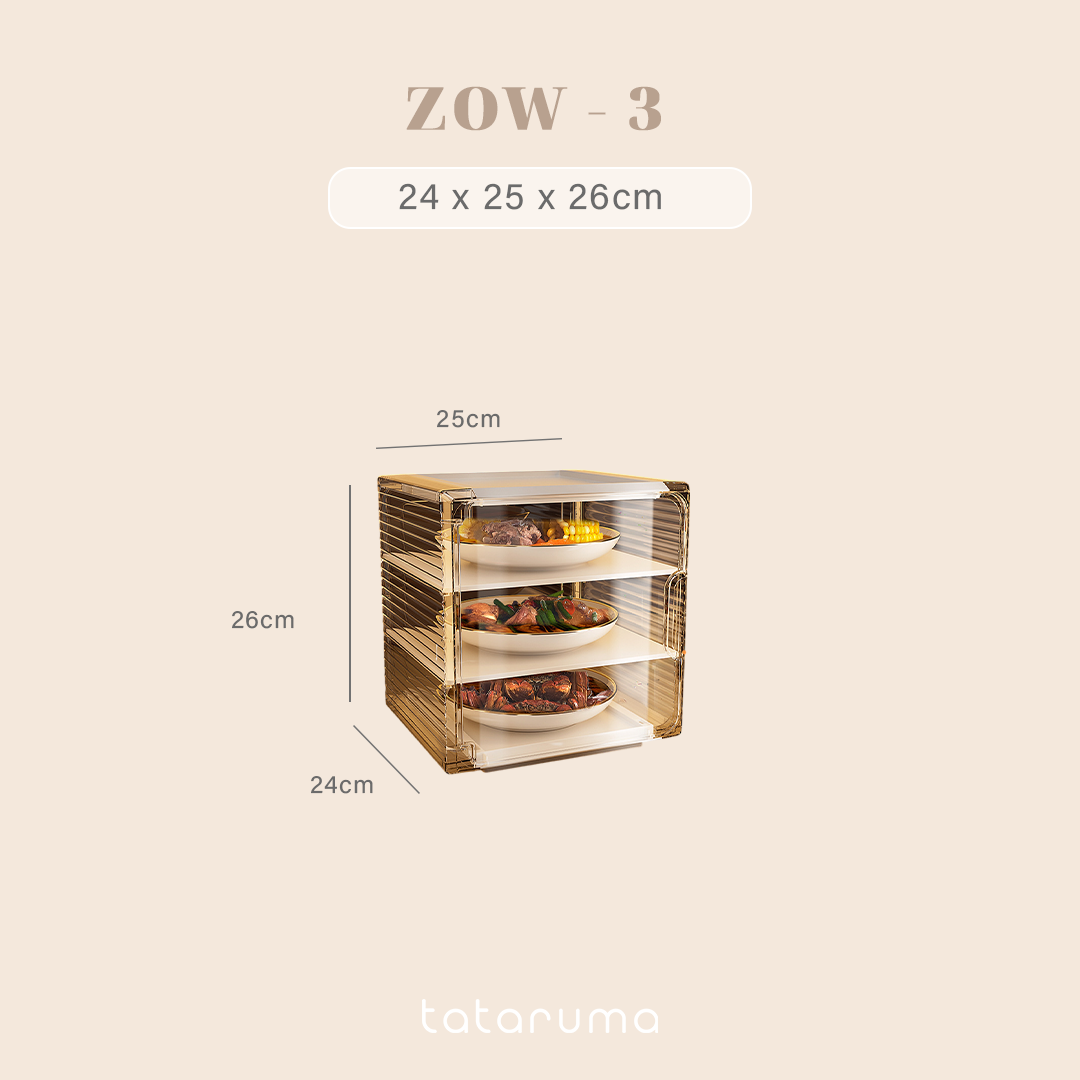 ZOW - Food Storage Tertutup Tempat Sayuran Lauk Tingkat Susun Bebas Debu Hemat Tempat