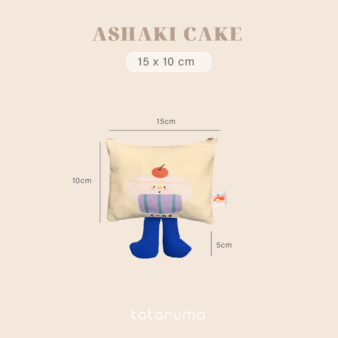 ASHAKI - Pouch Kanvas Kaki Karakter Donut Cake Pizza Lucu Kekinian Mini Hadiah Kado Souvenir Anak