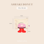 ASHAKI - Pouch Kanvas Kaki Karakter Donut Cake Pizza Lucu Kekinian Mini Hadiah Kado Souvenir Anak