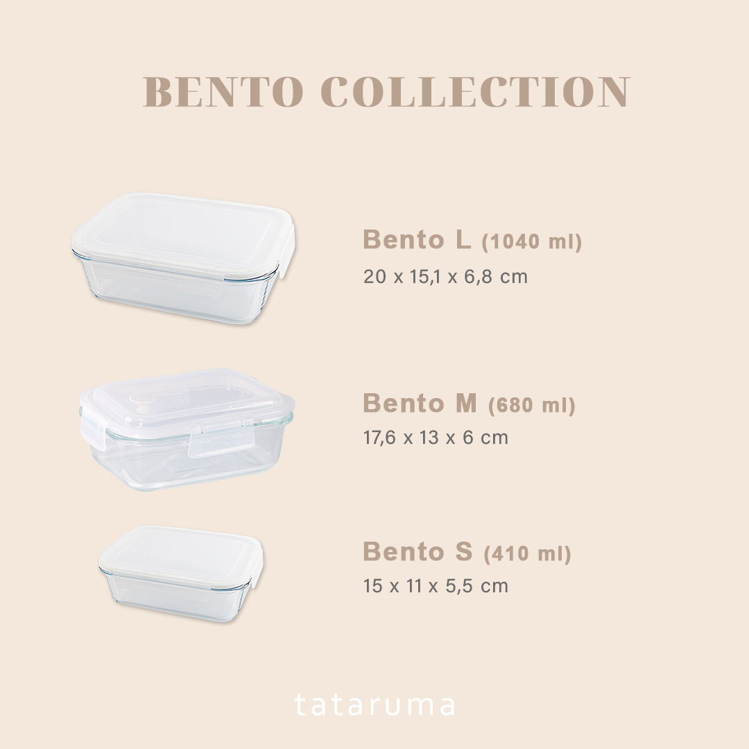 BENTO PERSEGI - Lunch Box Kotak Penyimpanan Makanan Kaca Kedap Udara